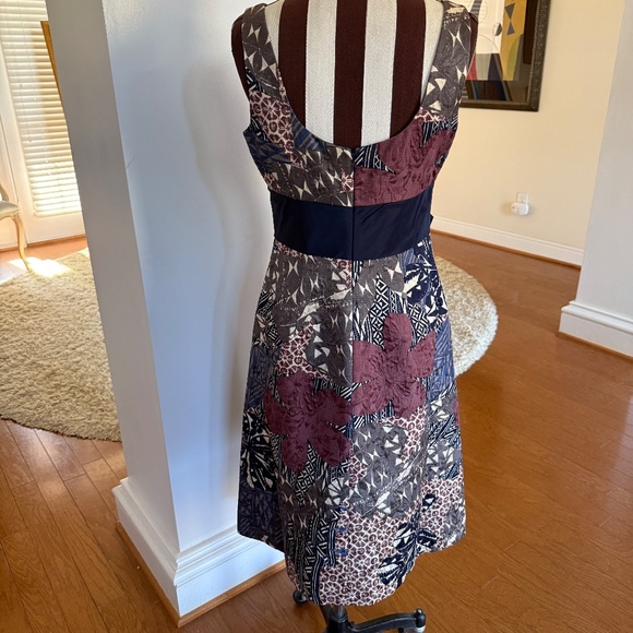 Kay Unger Women's Size 6 Patchwork Floral Sleeveless Sheath Dress Midi Cocktail - Picture 7 of 14
